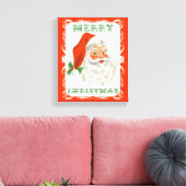 Vrolijk kerstfeest  Retro Santa Claus Canvas Afdruk (Insitu (Woonkamer))