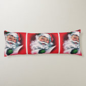 Vrolijk kerstfeest, , retro, Santa claus, gelukkig Lichaamskussen (Achterkant)