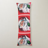 Vrolijk kerstfeest, , retro, Santa claus, gelukkig Lichaamskussen (Achterkant (Verticaal))