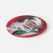 Vrolijk kerstfeest, , retro, Santa claus, gelukkig Papieren Bordje (Gekanteld)