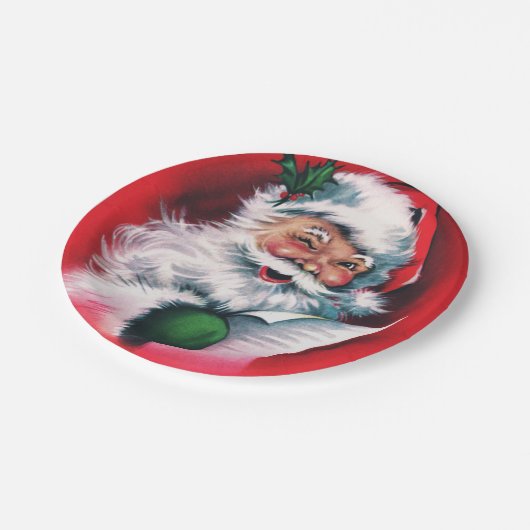 Vrolijk kerstfeest, , retro, Santa claus, gelukkig Papieren Bordje (Gekanteld)