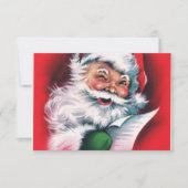 Vrolijk kerstfeest, , retro, Santa claus, gelukkig RSVP Kaartje (Voorkant)