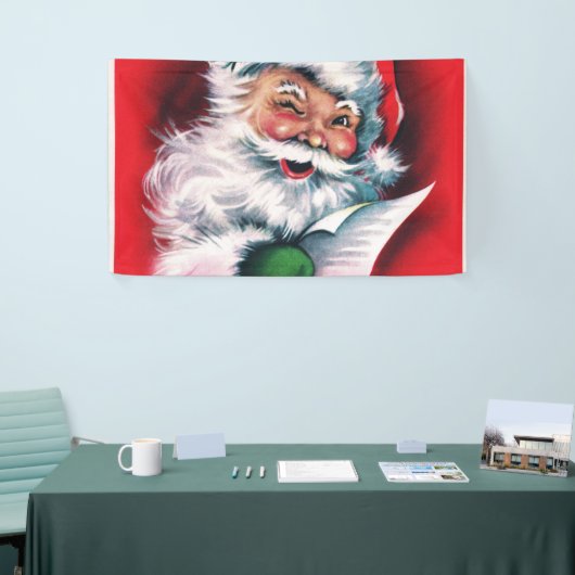 Vrolijk kerstfeest, , retro, Santa claus, gelukkig Spandoek (Beurs)