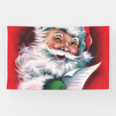 Vrolijk kerstfeest, , retro, Santa claus, gelukkig Spandoek (Horizontaal)