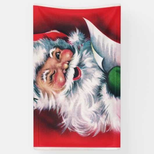 Vrolijk kerstfeest, , retro, Santa claus, gelukkig Spandoek (Verticaal)