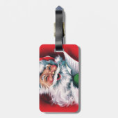 Vrolijk kerstfeest, , retro, Santa claus, happy Sa Bagagelabel (Achterkant verticaal)