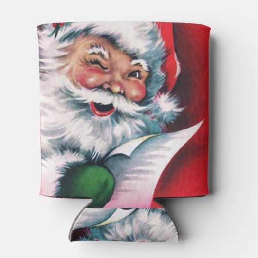 Vrolijk kerstfeest, , retro, Santa claus, happy Sa Blikjeskoeler (Achterkant)
