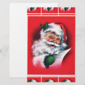 Vrolijk kerstfeest, , retro, Santa claus, happy Sa Briefpapier (Voorkant / Achterkant)