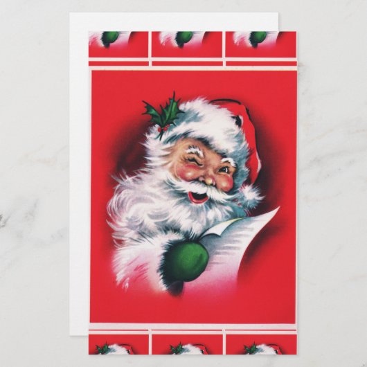 Vrolijk kerstfeest, , retro, Santa claus, happy Sa Briefpapier (Voorkant / Achterkant)