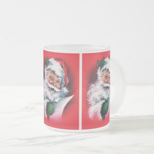 Vrolijk kerstfeest, , retro, Santa claus, happy Sa Matglas Koffiemok (Voorkant rechts)