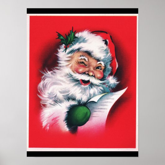 Vrolijk kerstfeest, , retro, Santa claus, happy Sa Poster (Voorkant)