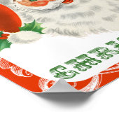 Vrolijk kerstfeest Retro Santa Claus Poster (Hoek)