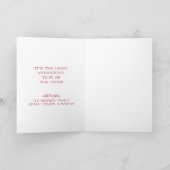 Vrolijk kerstfeest | Retro Santa Claus & Rudolf Feestdagen Kaart (Binnen)