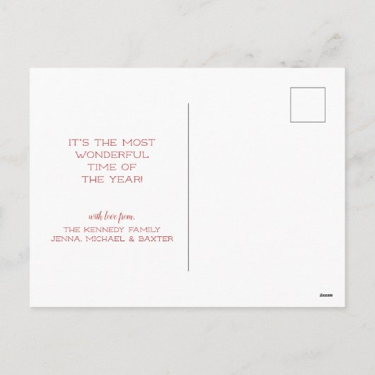 Vrolijk kerstfeest | Retro Santa Claus & Rudolf Feestdagenkaart (Achterkant)