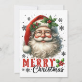 Vrolijk kerstfeest retro santa feestdagenkaart (Voorkant)