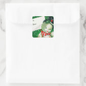 Vrolijk kerstfeest | Retro Snowman Gift Label (Tas)