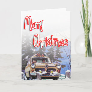 Vrolijk Kerstfeest - Retro stijl Feestdagen Kaart
