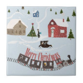 Vrolijk kerstfeest, retro tegeltje (Voorkant)