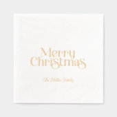 Vrolijk Kerstfeest Retro Typografie Folie Folie Servetten (Voorkant)