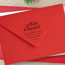 Vrolijk Kerstfeest Retro Vakantie Retour Adres Zelfinktende Stempel