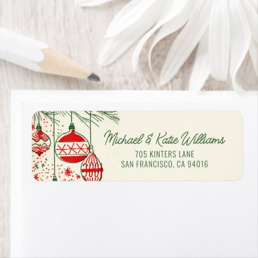 Vrolijk kerstfeest | Retroversieringen Etiket (Insitu)