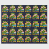 Vrolijk kerstfeest Rex-mas Dinosaur Persoonlijke n Cadeaupapier (Vlak)