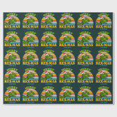 Vrolijk kerstfeest Rex-mas Dinosaur Persoonlijke n Cadeaupapier (Vlak)