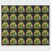 Vrolijk kerstfeest Rex-mas Dinosaur Persoonlijke n Cadeaupapier (Vlak)