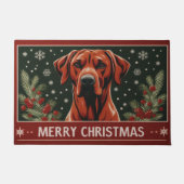 Vrolijk Kerstfeest Rhodesian Ridgeback Hond Santa  Deurmat (Voorkant)