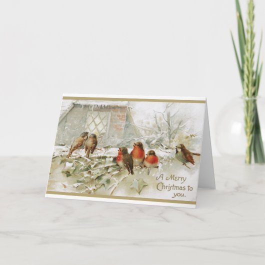 Vrolijk kerstfeest  Robin Bird Kaart (Voorkant)
