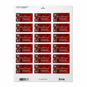 Vrolijk kerstfeest (rode) Adresetiketten Etiket (Full Sheet)
