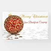 Vrolijk kerstfeest, Rode bal, sterren Spandoek (Horizontaal)