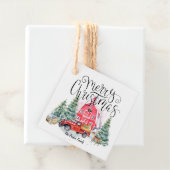 vrolijk kerstfeest |  rode boerderij vrachtwagen bedankjes labels (In situ)