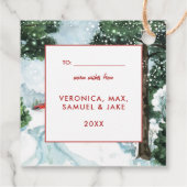 vrolijk kerstfeest |  rode boerderij vrachtwagen bedankjes labels (Achterkant)