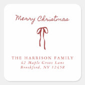 Vrolijk kerstfeest rode boog adres Sticker (Voorkant)