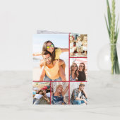 Vrolijk Kerstfeest rode boog foto rooster jaar in  Feestdagen Kaart (Achterkant)