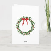Vrolijk Kerstfeest Rode Boog Krans Gepersonaliseer Feestdagen Kaart (Achterkant)