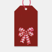 Vrolijk kerstfeest rode boogdennen rustiek cadeaulabel (Achterkant)