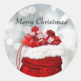 Vrolijk kerstfeest, rode Cadeaus Ronde Sticker