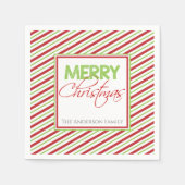 Vrolijk kerstfeest | Rode en groene stropen Servet (Voorkant)