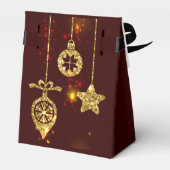 Vrolijk kerstfeest Rode feestdag Glitter Sparking Bedankdoosjes (Achterkant)