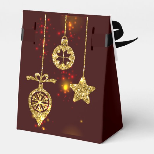 Vrolijk kerstfeest Rode feestdag Glitter Sparking Bedankdoosjes (Achterkant)