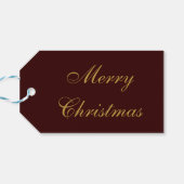 Vrolijk kerstfeest Rode feestdag Glitter Sparking Cadeaulabel (Achterkant Horizontaal)