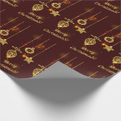 Vrolijk kerstfeest Rode feestdag Glitter Sparking Cadeaupapier (Hoek)