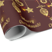 Vrolijk kerstfeest Rode feestdag Glitter Sparking Cadeaupapier (Rol Hoek)