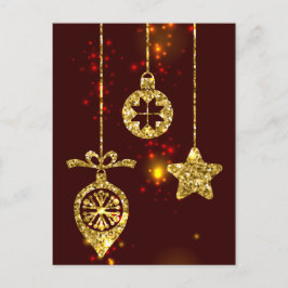 Vrolijk kerstfeest Rode feestdag Glitter Sparking Feestdagenkaart