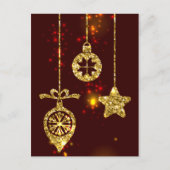 Vrolijk kerstfeest Rode feestdag Glitter Sparking Feestdagenkaart (Voorkant)