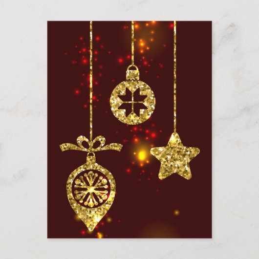 Vrolijk kerstfeest Rode feestdag Glitter Sparking Feestdagenkaart (Voorkant)