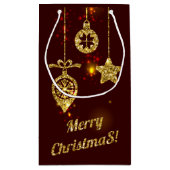 Vrolijk kerstfeest Rode feestdag Glitter Sparking Klein Cadeauzakje (Achterkant)