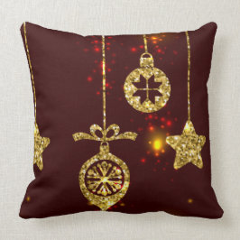 Vrolijk kerstfeest Rode feestdag Glitter Sparking Kussen